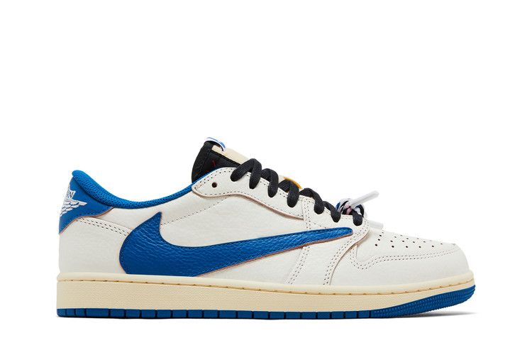 Fragment Design x Travis Scott x Air Jordan 1 Retro Low OG SP Sail Military Blue