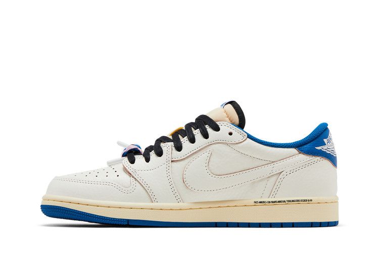 Fragment Design x Travis Scott x Air Jordan 1 Retro Low OG SP Sail Military Blue