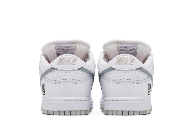 Supreme x Dunk Low SB White Metallic Silver