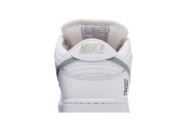 Supreme x Dunk Low SB White Metallic Silver