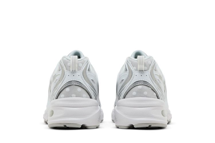 530 White Silver Metallic Polka Dots