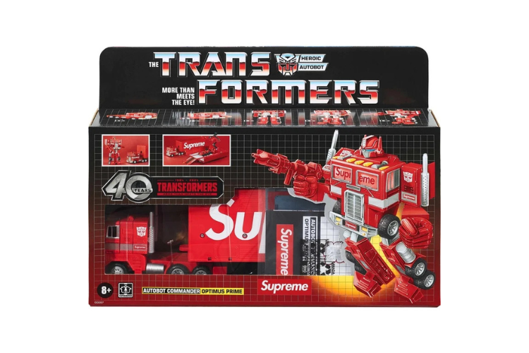 Supreme x Transformers G1 Optimus Prime Figure
