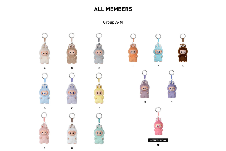 Labubu THE MONSTERS Pin for Love Vinyl Plush Pendant (A-M)